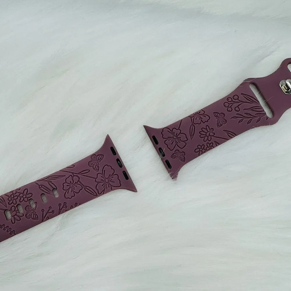 New Floral Design Apple Watch Bands 38mm 40mm 41mm in Violet